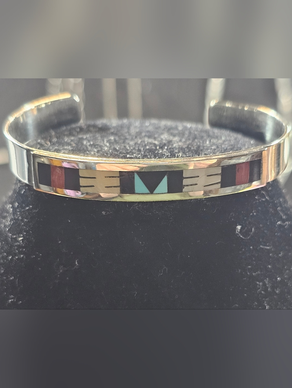 Sterling Inlaid Artisan Cuff